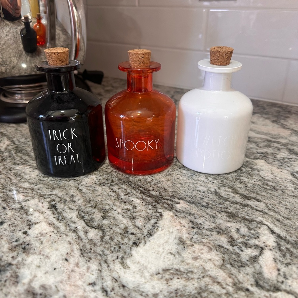 Set of Three Halloween Potion Bottles